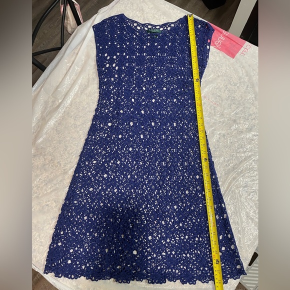 Lauren by Ralph Lauren crochet mini dress with slip - Picture 2 of 10